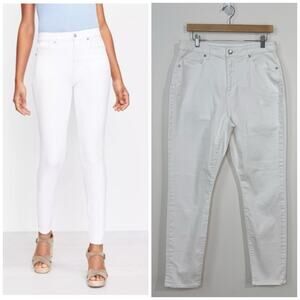NWT LOFT Curvy High Waist Skinny Ankle Jeans Size 30/10 White Denim